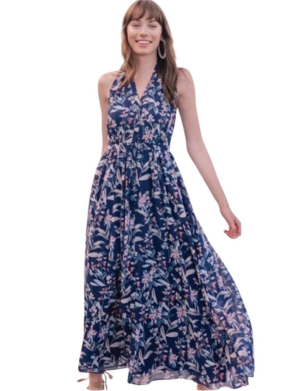 Gal Meets Glam Siena Navy Floral Maxi Dress size 12, Anthropologie coquette girl